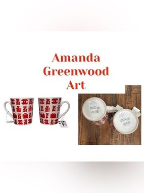 Chanel Red White Mug Set (2) authorize artist Amanda Greenwood gum bear perfume